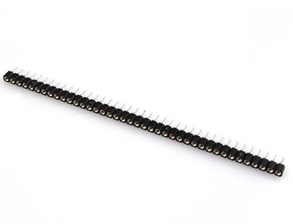 Pin header female pinsocket 1x40 pin 2.54mm pitch rond zwart